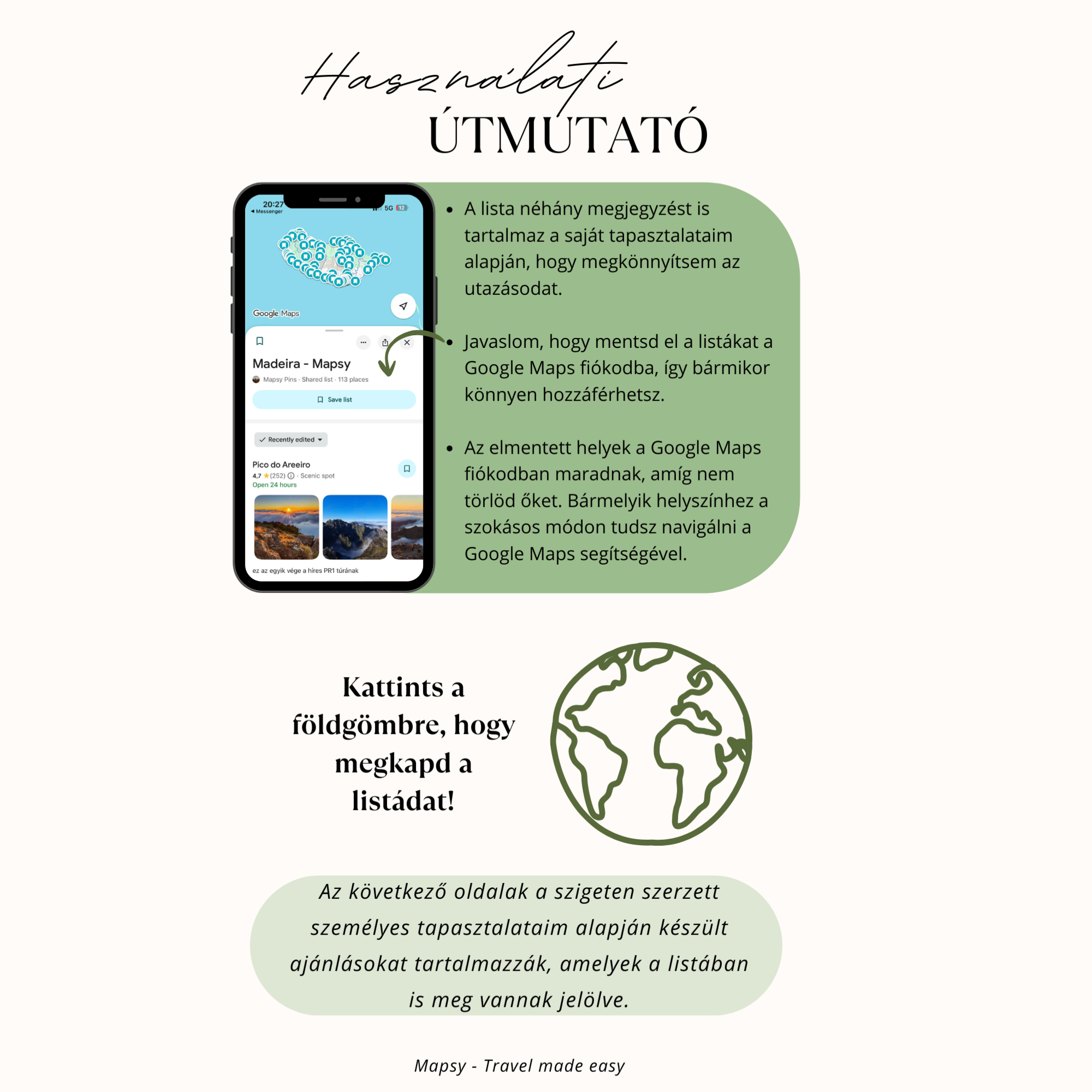 Madeira Útikalauz + 110 hely Térképes Lista