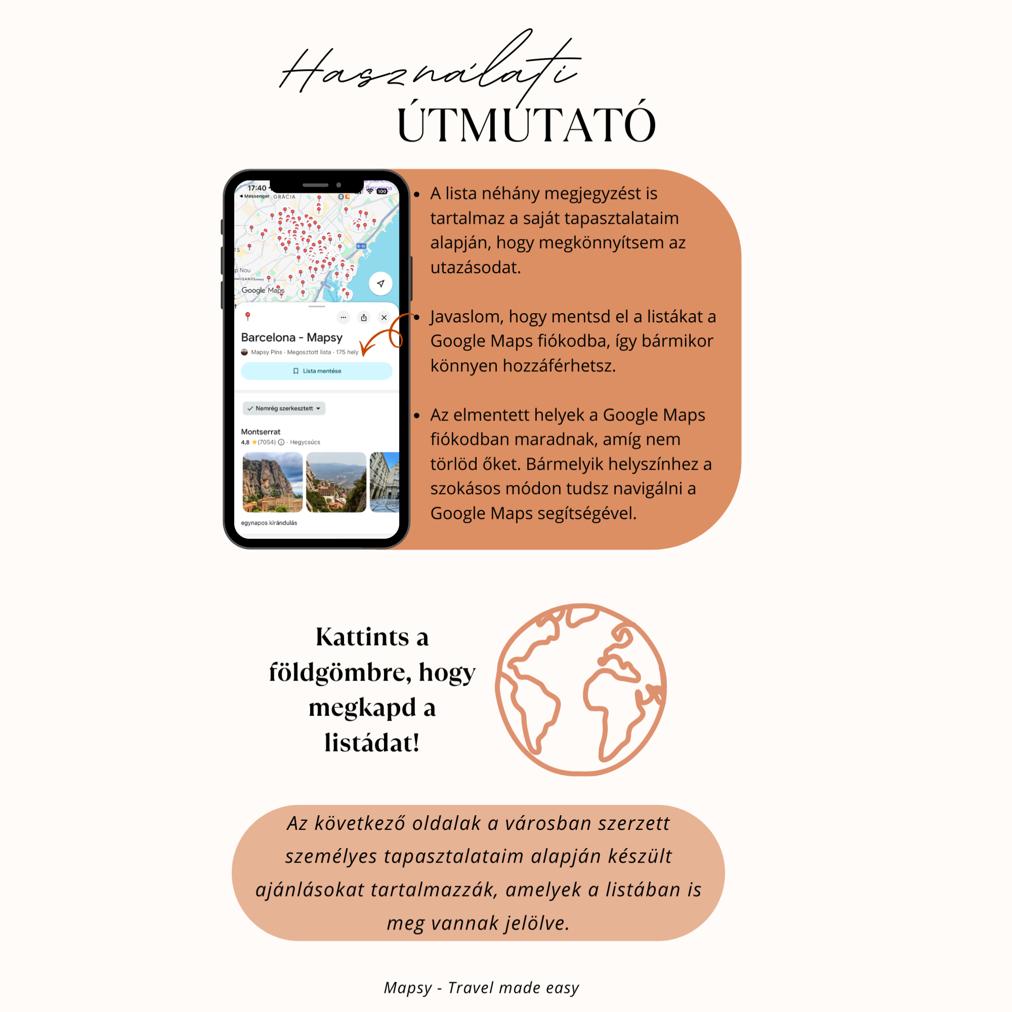 Barcelona Útikalauz + 170 hely Térképes Lista