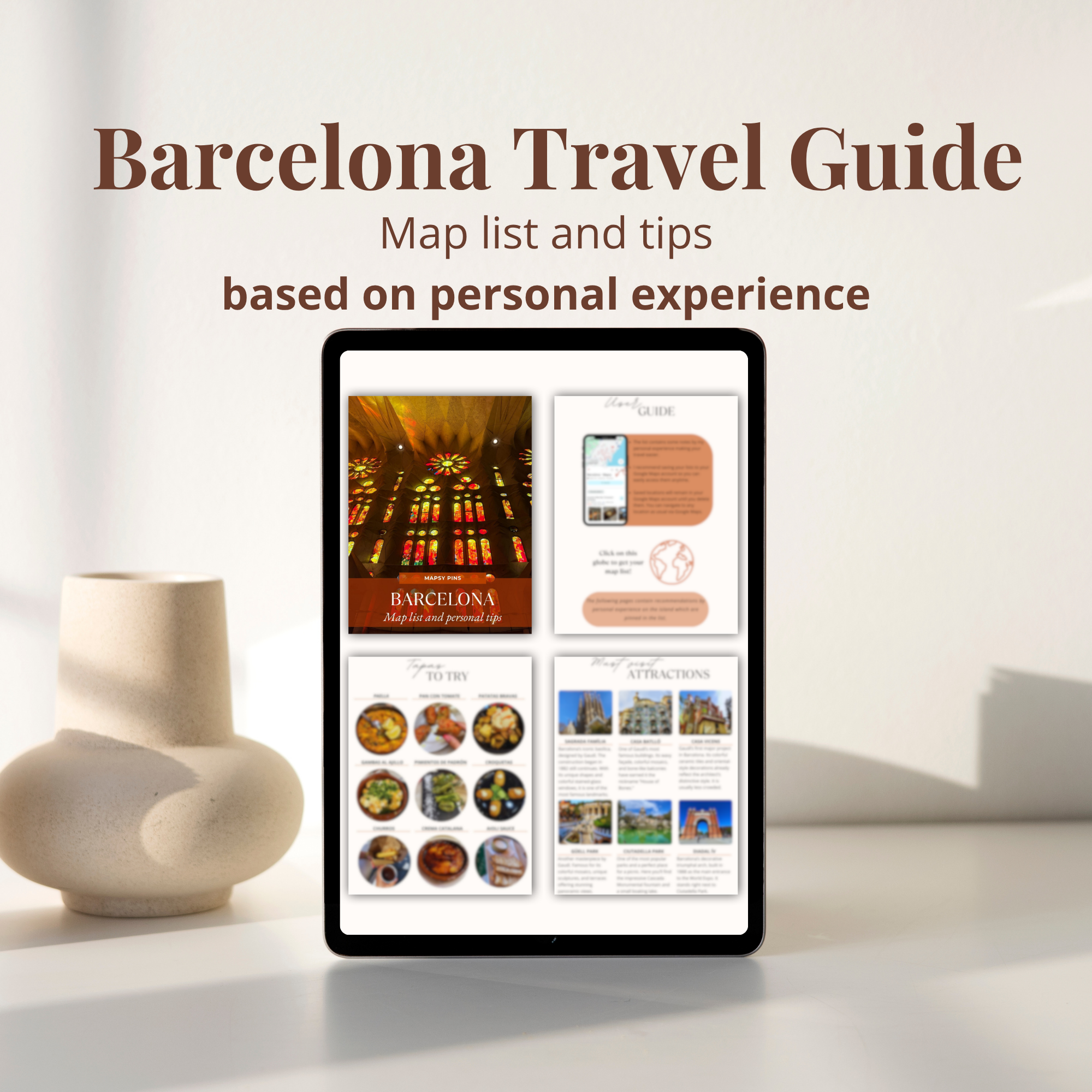 Barcelona Útikalauz + 170 hely Térképes Lista