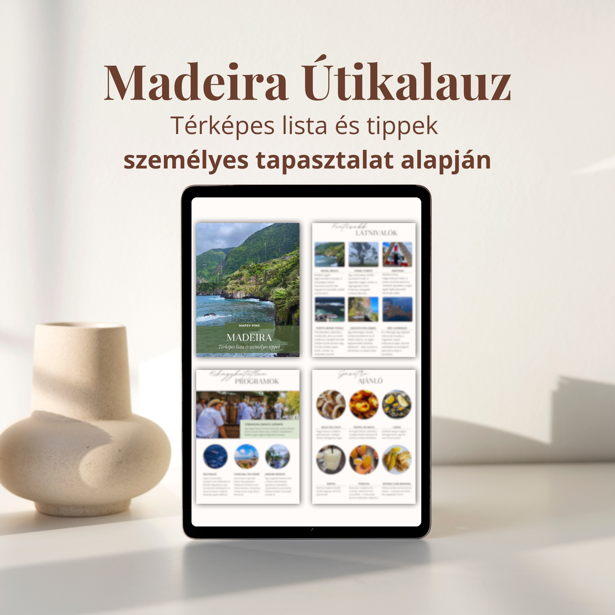 Madeira Útikalauz + 110 hely Térképes Lista